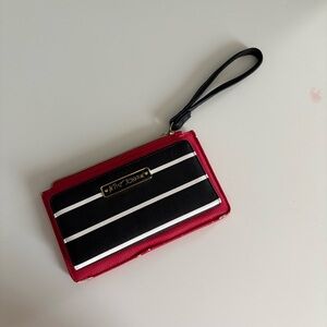 5/$5 Betsey Johnson Red and Black Striped Wristlet